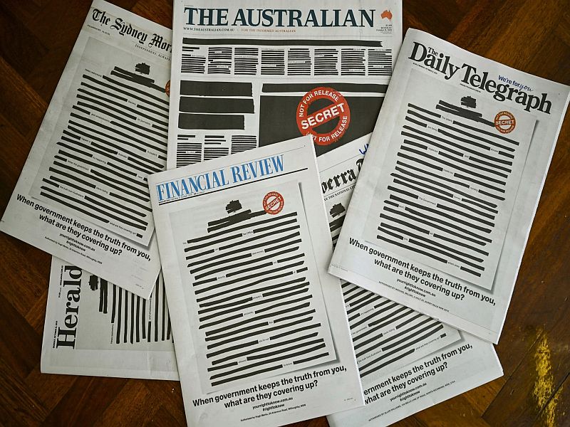 The black out homepage of Australian newspapers; United against the government of the media | ऑस्ट्रेलियन वृत्तपत्रांचे ‘ब्लॅक आऊट’ मुखपृष्ठे; माध्यमांची सरकारविरोधी एकजूट