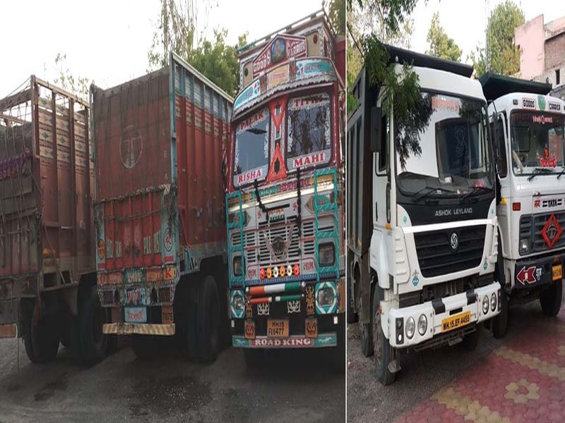 Seven vehicles seized near Anarababari: illegal sand transport | अनरदबारीजवळ सात वाहने जप्त :अवैध वाळू वाहतूक