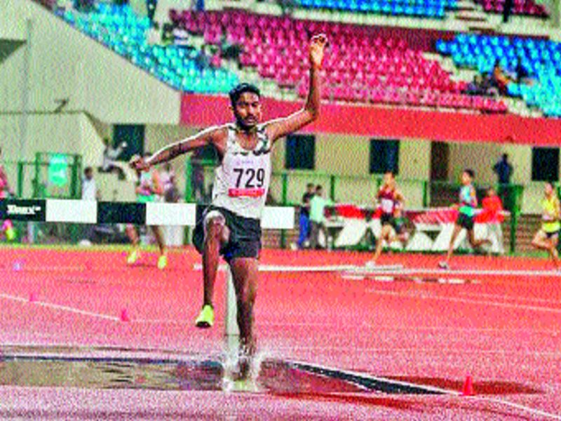 Avinash Sable holds gold with Vikrama in National Open Athletics Championship | राष्ट्रीय खुल्या अ‍ॅथलेटिक्स स्पर्धेत अविनाश साबळेला विक्रमासह सुवर्ण