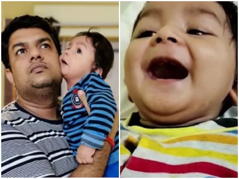 viral video father help 10 months old baby ayansh suffering rare disease sma 16 crore injection | "मला जेलमध्ये टाका, पण माझ्या १० महिन्यांच्या बाळाला वाचवा"; १६ कोटींच्या इंजेक्शनसाठी बापाची आर्त हाक