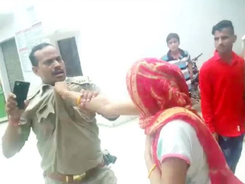 Ruckus Of Women In Police Station After Arresting Young Man At Baghpat | ...अन् महिला पोलीस ठाण्यातच निरीक्षकाच्या अंगावर धावली; कपडे फाडू लागली