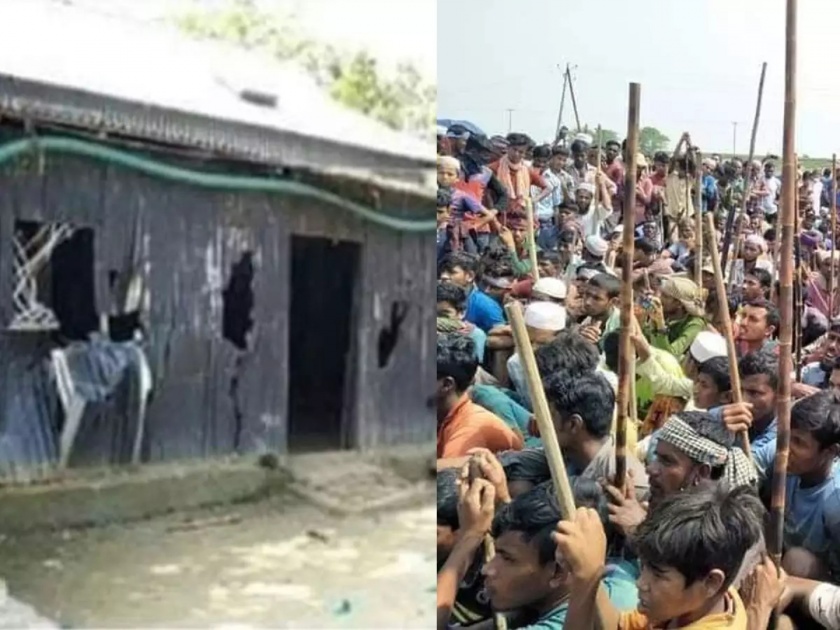 hefazat e islam supporters attack sunamganj hindu village in bangladesh | बांगलादेशमधील हिंदू गावावर हिफाजत-ए-इस्लामचा सशस्त्र हल्ला; ८० घरांचे मोठे नुकसान