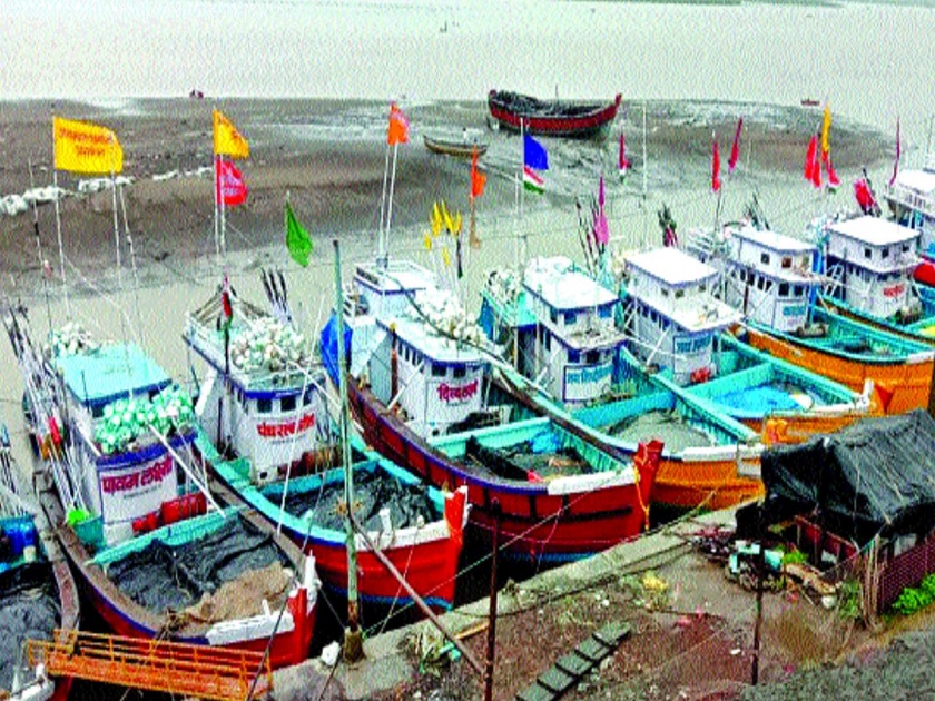 Boats in Palghar district ready for fishing | पालघर जिल्ह्यातील बोटी मासेमारीसाठी सज्ज