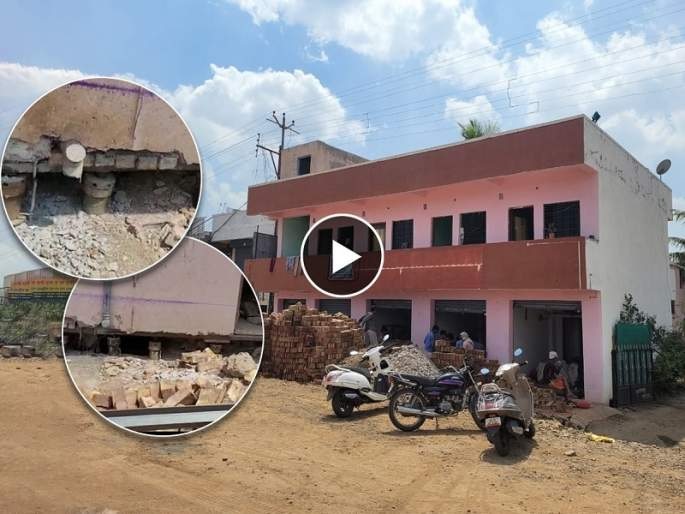 Commencement of withdrawal building on Palkhi Marg retreating at one foot per hour | VIDEO : पालखी मार्गावरील ‘ती’ इमारत मागे घेण्यास सुरुवात; प्रतितास एक फूट मागे घेतली जातेय