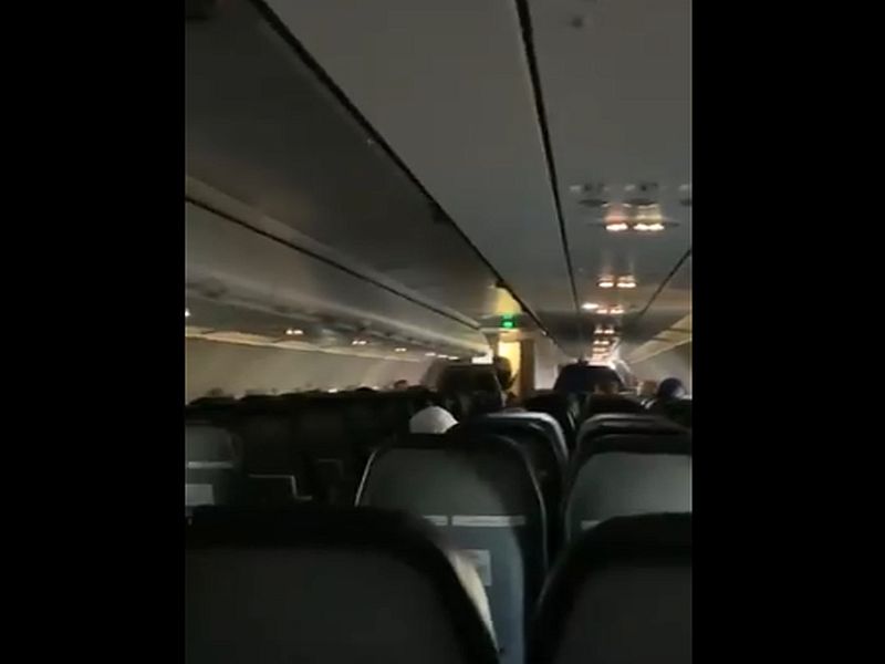 Bat terrorizes travellers inside a flight, incident captured on camera | Video : विमानात वटवाघूळ शिरतं तेव्हा...