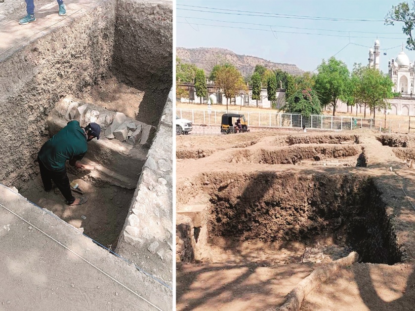 Tourists and history buffs flock to see the underground historical treasure in Bibi Ka Tomb area | बीबी-का-मकबरा परिसरातील उत्खननात सापडलेला खजिना येणार पाहता