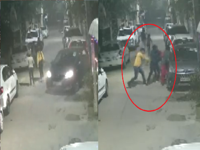 Delhi News; Woman beaten up with sticks in front of children, incident captured on CCTV | लहान मुलांसमोर महिलेला लाठ्या-काठ्यांनी बेदम मारहाण, CCTVमध्ये घटना कैद