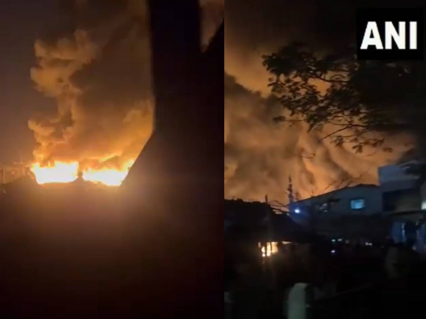 Massive fire breaks out in Azadnagar slum in Bhayander, many injured | भाईंदरमधील आझादनगर झोपडपट्टीला भीषण आग, अनेक जण जखमी