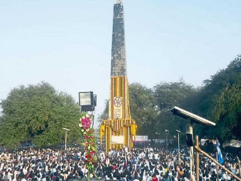 Dr. Babasaheb Ambedkar gave salute to Vijaystambha of bhima koregoan | डॉ. बाबासाहेब आंबेडकरांनी विजयस्तंभाला मानवंदना दिली अन्... 