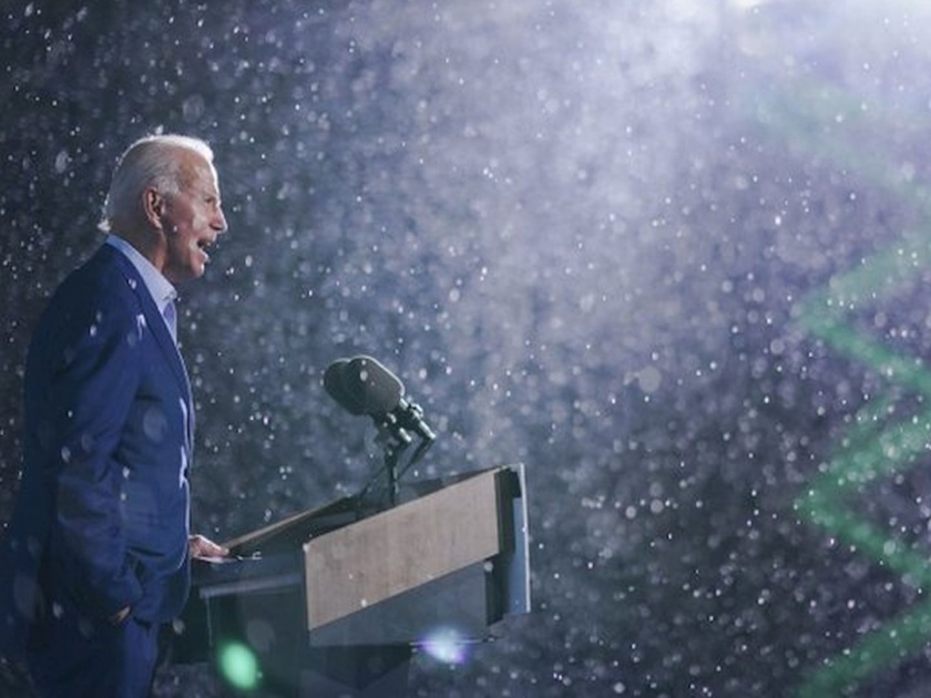 Joe Biden Continued His Rally Despite Pouring Rain and Its Winning the Internet | US Election: महाराष्ट्रानंतर आता अमेरिकेतही गाजतेय पावसातील सभा; बायडन यांचं जोरदार भाषण