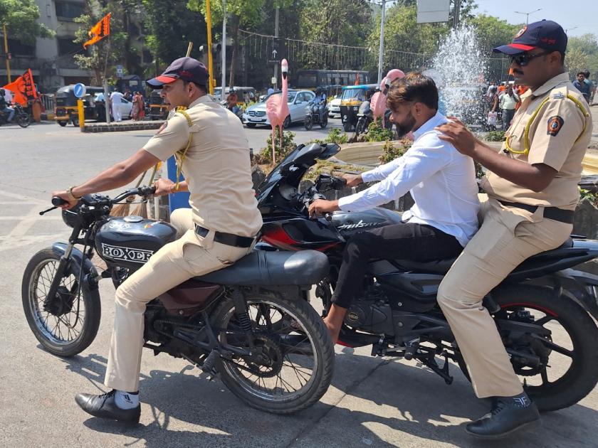 Police action against bike man in Vashi, motorcycle seized | पोलिसांकडून छपरी दुचाकीस्वारांवर कारवाई; वाशीतील प्रकार, मोटरसायकल जप्त 