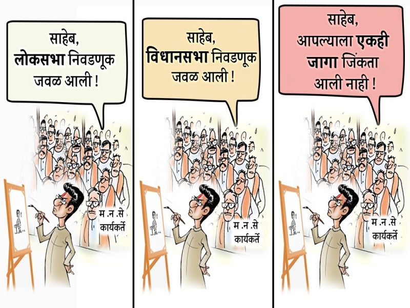 bjp hits back to mns chief raj thackeray through cartoon | साहेबांचं कार्टून की कार्टून साहेब?; भाजपाचा राज ठाकरेंवर निशाणा