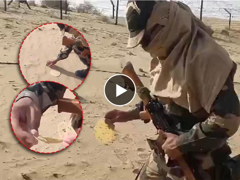 BSF Jawan roasting a papad in sand in Bikaner, Rajasthan, watch here video  | सूर्य कोपला! राजस्थानमध्ये उष्णतेची लाट; जवानानं पापड भाजून दाखवला, नेटकरी गहिवरले