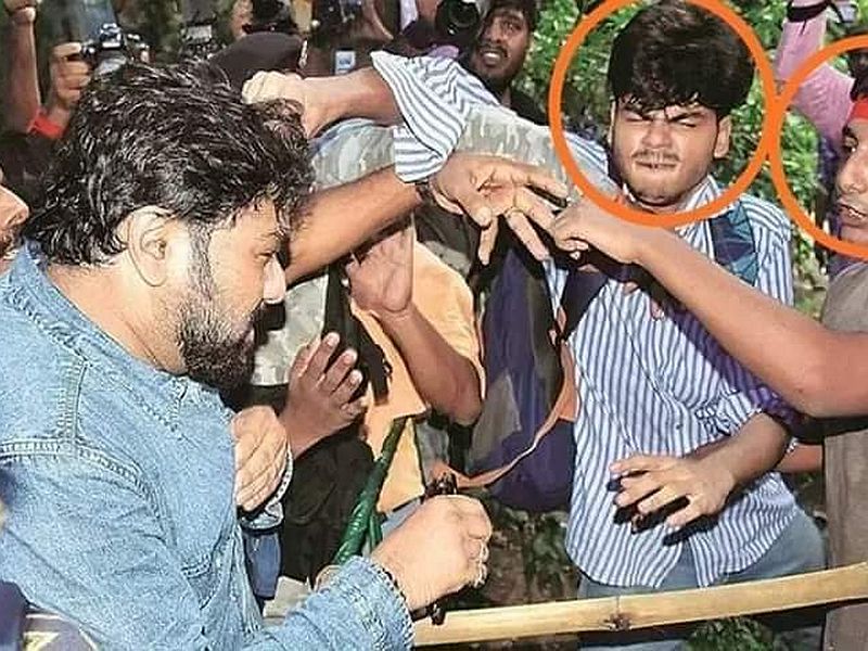 Governors freed babul supriya, minister hit by students in kolkata jadavpur university | क्रेंद्रीय मंत्र्यांना विद्यार्थ्यांची धक्काबुक्की, राज्यपालांनी केली सुटका