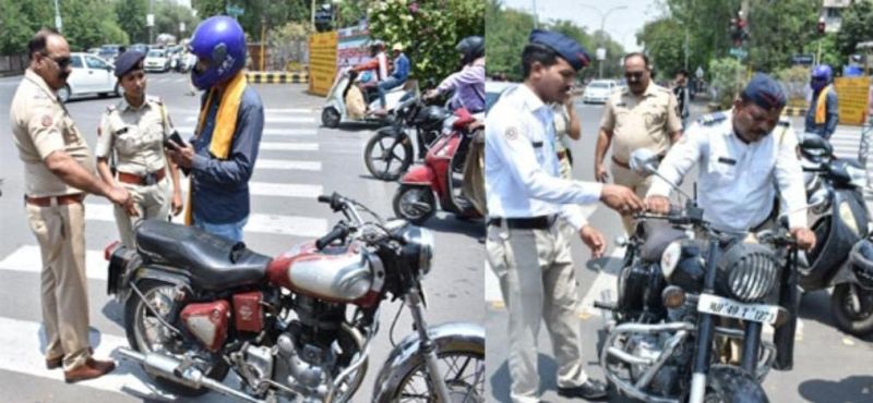 Action on bullet drivers in Nagpur: 106 bullets seized | नागपुरात डोकेदुखी ठरलेल्या बुलेट चालकांवर कारवाई : १०६ बुलेट जप्त