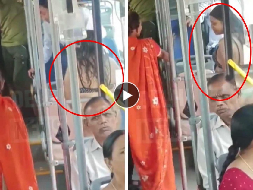 Delhi Bus Bikini Video Viral Woman Enters Crowded Bus Gets Mixed Reactions Online social media | बसमध्ये अचानक चढली बिकीनी घातलेली महिला, दिल्लीकर झाले अवाक्, Video व्हायरल