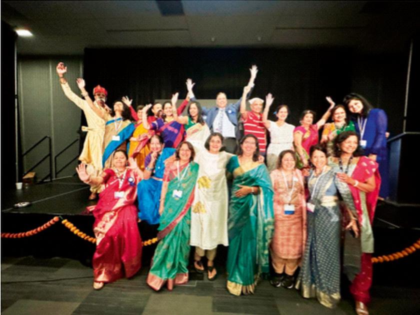 Brinmaharashtra Marathi Mandal session starts at San Jose Convention Center | आमरस पुरी, विंदांची पणती, दादा कोंडके अन् ‘स्कोअर काय?’; संमेलनाची झोकात सुरुवात