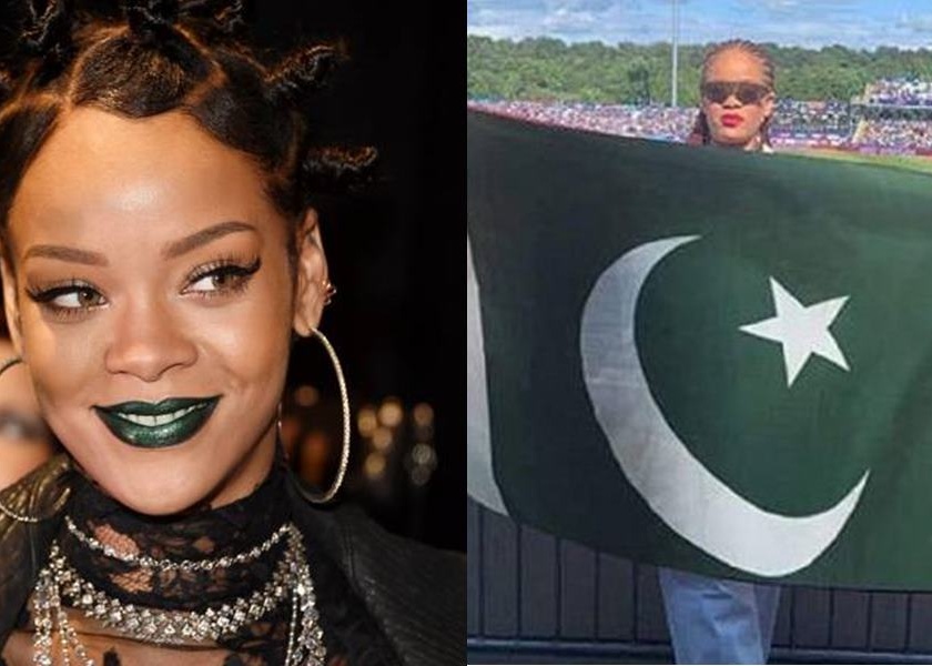 Rihanna's photo edited with Pakistani flag, find out the truth of viral on social media | पाकिस्तानच्या झेंड्यासोबतचा रिहानाचा फोटो एडिटेड, जाणून घ्या खरं काय 