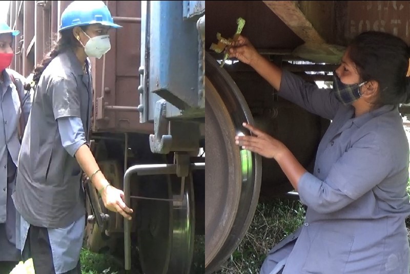 Inspection of freight train by women's team, first time responsibility in kalyan | महिला टीमकडून मालवाहतूक ट्रेनचे परीक्षण, पहिल्यांदाच पेलली जबाबदारी