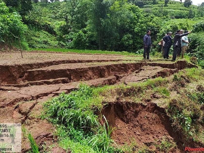 Landslide caused huge damage to agricultural crops, Baliraja suffered huge financial loss in radhanagari kolhapur | भूस्खलन होऊन शेती पिकांचे प्रचंड नुकसान, बळीराजाची मोठी आर्थिक हानी