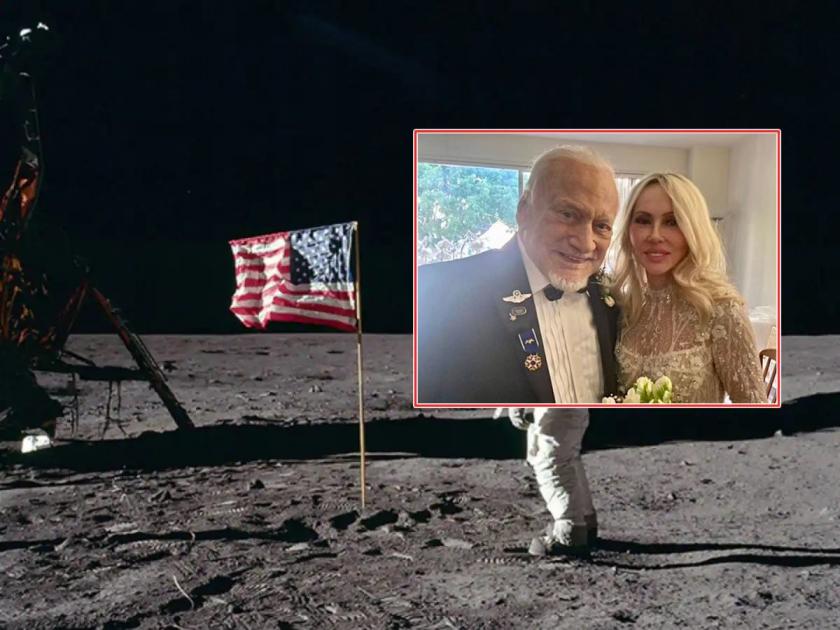 Interesting... second man to walk on moon astronaut-buzz-aldrin married at 93, wife 30 years younger | इंटरेस्टींग... ५४ वर्षांपूर्वी चंद्रावर पाऊल ठेवलं; बज यांचं ९३ व्या वर्षी लग्न, पत्नी ३० वर्षांनी लहान