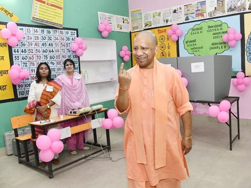 CM Yogi Adityanath voted, elections in 37 districts of Uttar Pradesh | उत्तर प्रदेशातील ३७ जिल्ह्यात निवडणुकांचा फिव्हर; मुख्यमंत्री योगींनी केलं मतदान