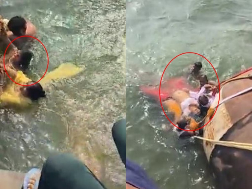 A major accident at the Ganga river ghats; A boat carrying 40 passengers capsized | गंगा नदीच्या घाटावर मोठी दुर्घटना; ४० प्रवाशांना घेऊन जाणारी नाव उलटली