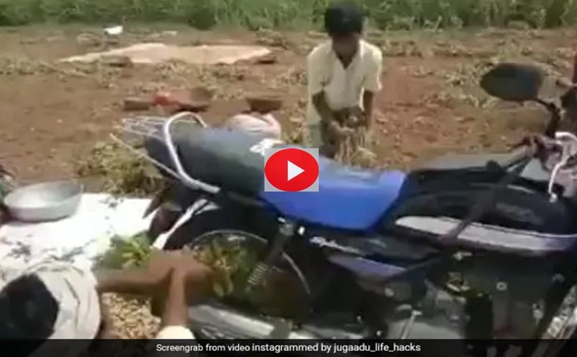 Video: What an idea ... Farmer's abandonment to extract groundnuts | Video: व्हॉट एन आयडिया... भुईमुगाच्या शेंगा काढण्यासाठी शेतकऱ्याचा भन्नाट जुगाड