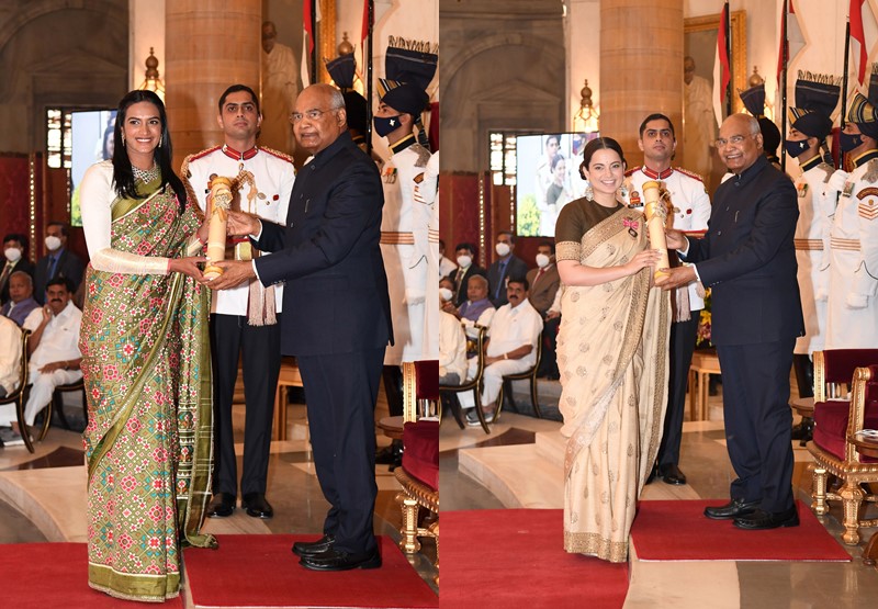 Ramnath Kovind : Kangana honored with 'Padma Shri', P.V. Sindhu honored with 'Padma Bhushan' | Ramnath Kovind : कंगनाचा 'पद्मश्री'ने सन्मान, पी.व्ही. सिंधुला 'पद्मभूषण'चा बहुमान