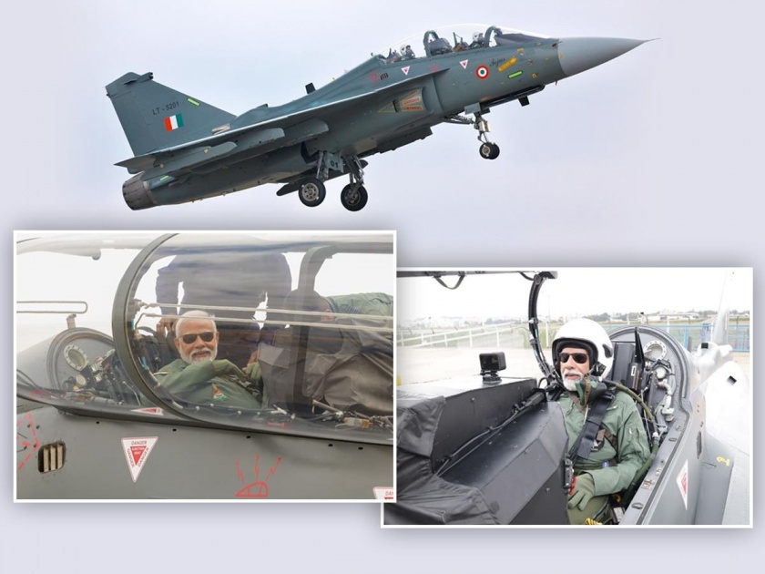 Narendra Modi's in Tejas jet... Prime Minister's journey in 'Tejas' fighter jet, told experience from Bangalore | मोदींचा 'लढाऊ' बाणा... 'तेजस' फायटर जेटमधून पंतप्रधानांची सफर, सांगितला थरार