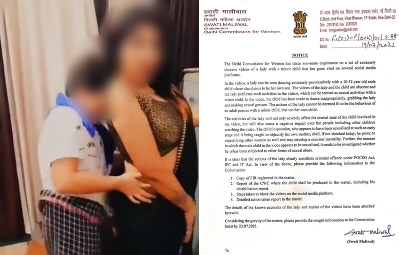 mother and son's relationship was slandered, the woman did an obscene dance with the boy viral video, swati mahiwal took action | माय-लेकराच्या नात्याला काळीमा, महिलेकडून मुलासोबतच्या अश्लील डान्सचा व्हिडिओ शेअर