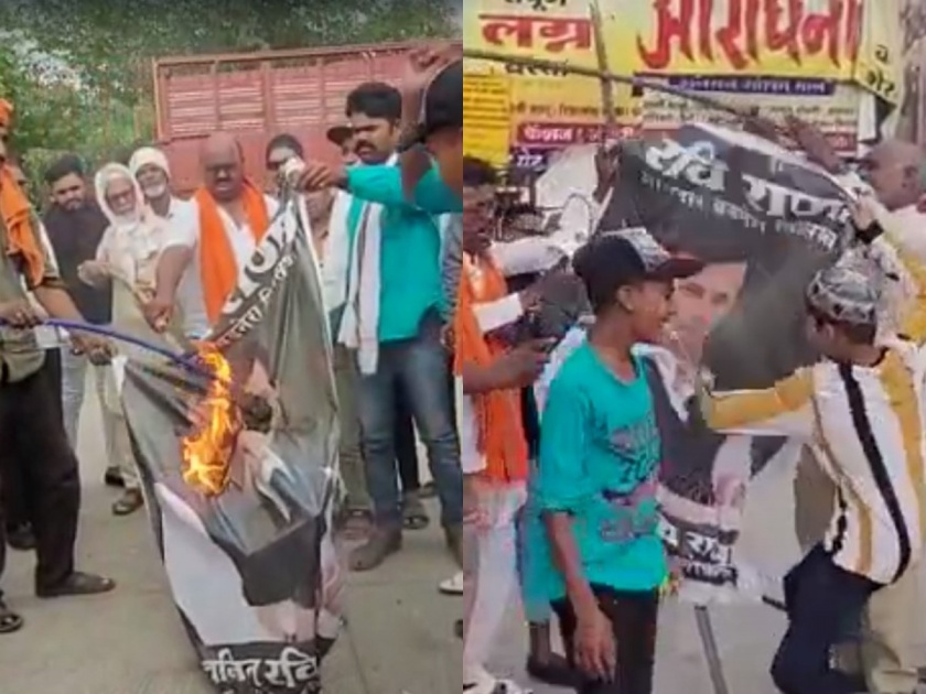 Shivaji Maharaj Muslim Brigade slams MLA Ravi Rana's poster | शिवाजी महाराज मुस्लिम ब्रिगेडने आमदार रवी राणांच्या पोस्टरला मारले जोडे