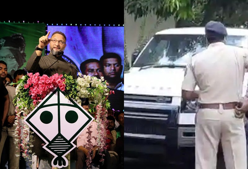 Action against asaduddin Owaisi's number plateless vehicle, traffic police got 'this' reward | औवेसींच्या नंबर प्लेट नसलेल्या गाडीवर कारवाई, वाहतूक पोलिसाला मिळालं 'हे' बक्षीस