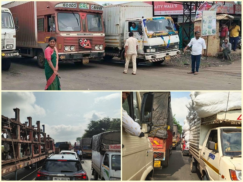 Queues of vehicles up to 10 kilometers on Shikrapur-Chakan road | Pune : शिक्रापूर-चाकण रस्त्यावर तब्बल १० किलोमीटरपर्यंत वाहनांच्या रांगा