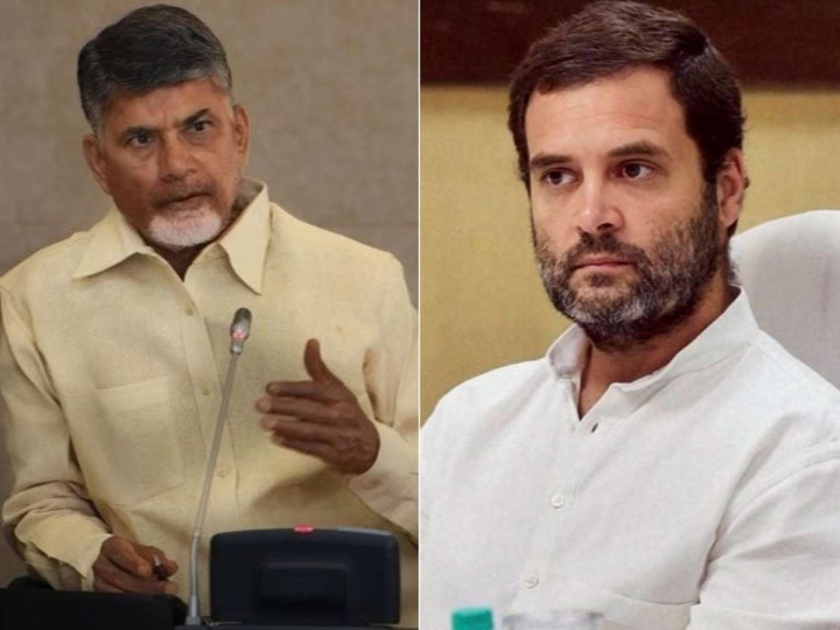 Talks on the unity of anti-BJP parties, Chandrababu Naidu-Rahul Gandhi's visit | भाजपविरोधी पक्षांची ऐक्यासाठी चर्चा सुरू, चंद्राबाबू नायडू-राहुल गांधी भेट