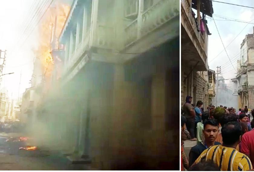 Big news; Gas explosion in Chatti alley; Ten houses caught fire | मोठी बातमी; चाटी गल्लीत गॅसचा स्फोट; दहा घरांना लागली आग