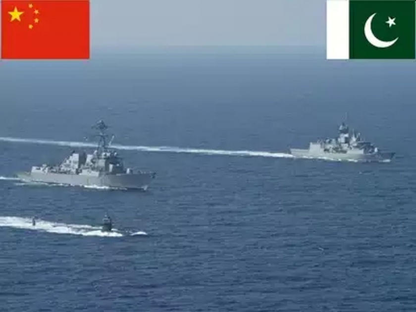 pakistan navy nuclear attack submarine with chinese navy warships visiting karachi | चिनी नौदलासोबत दिसली पाकची घातक अण्वस्त्रसज्ज पाणबुडी, भारताला घेरण्याच्या तयारीत