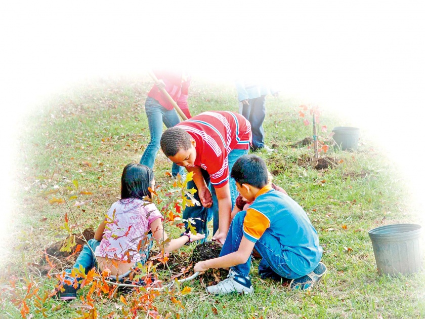 Children's unique efforts to grow trees | अंकुर