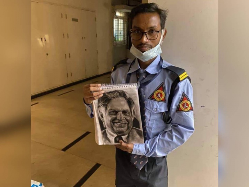 security guard who came to Mumbai with the dream of becoming a cinematographer | 'ज्या हातात काठी त्याच हातात पेन्सिल'; ठाण्यातला चित्रकार सिक्यूरिटी गार्ड!