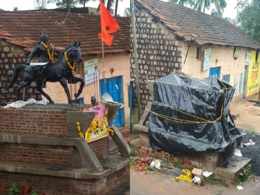 In Belgoan the statue of Chhatrapati was removed by Congress leaders; BJP claim | बेळगावात छत्रपतींचा पुतळा राज्य सरकारने नव्हे तर काँग्रेस नेत्यांनी हटवला; भाजपाचा दावा