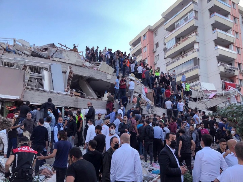 Tsunami After Major Earthquake Hits Greece, Turkey | Turkey Earthquake: तुर्की अन् ग्रीस येथे भूकंपाचा धक्का; आतापर्यंत २२ ठार तर ७०० हून अधिक जखमी