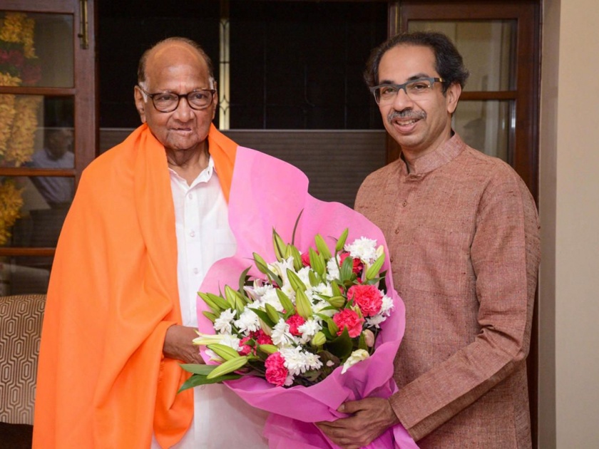 Sharad Pawar directly reached 'Matoshri' to meet CM Uddhav Thackeray pnm | ...अन् शरद पवारांनी थेट 'मातोश्री' गाठली; मुख्यमंत्री उद्धव ठाकरेंसोबत तब्बल २ तास चर्चा