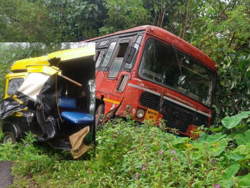 Accident near Beni Dam; As the bus stuck to a tree, the children and the passengers escaped | बेनी धरणाजवळ अपघात; बस झाडाला अडकल्याने मुलं आणि प्रवासी बालंबाल बचावले