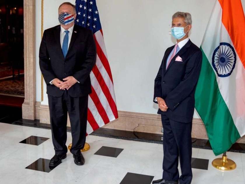 India US 2 plus 2 meeting Mike Pompeo in New Delhi | माइक पॉम्पियो नवी दिल्लीत, भारत-अमेरिकेदरम्यान मोठी बैठक; चीनचं लागलं लक्ष