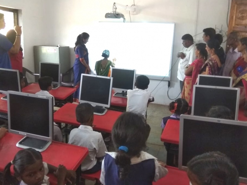 district school in navghar gets computer lab | नवघर जिल्हापरिषदेच्या शाळेत आता संगणकाचे धडे 