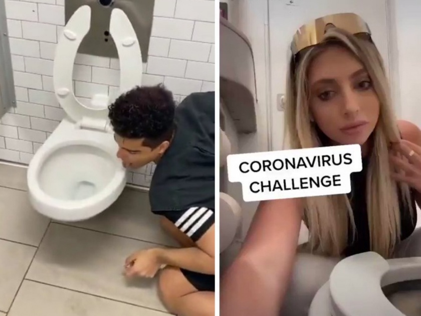 Coronavirus challenge : Guy licked toilet seat now in the hospital with coronavirus api | 'कोरोना व्हायरस चॅलेन्ज' पडलं महागात, टॉयलेट सीट चाटली अन् आता 'अशी' झाली हालत!