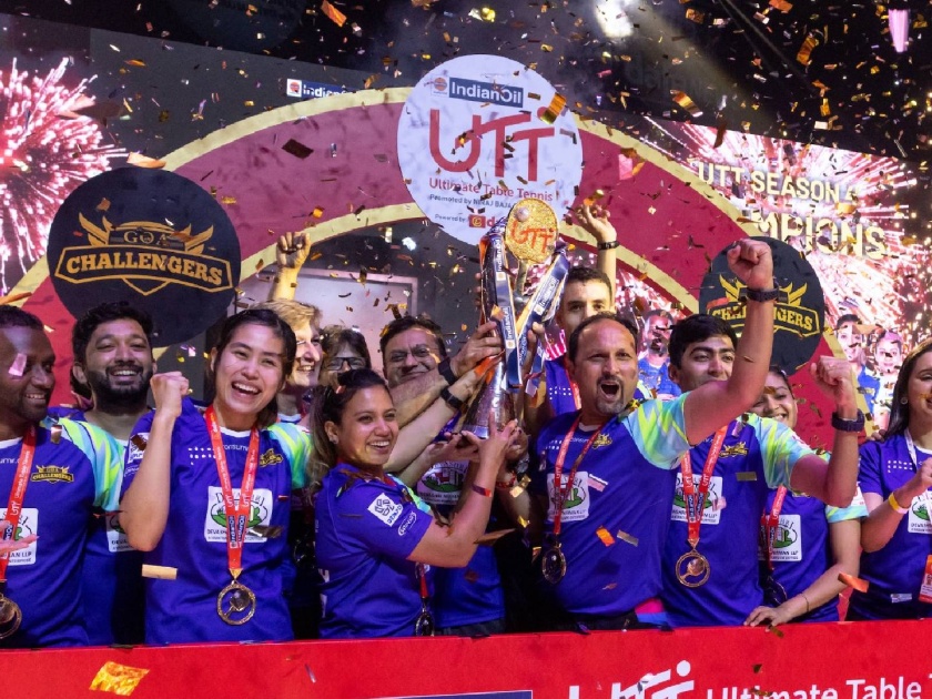 Goa Challengers crowned Ultimate Table Tennis Season 4 champions, Goa franchise beats Chennai Lions 8-7 in grand finale | गोवा चॅलेंजर्सने अल्टिमेट टेबल टेनिस सीझन ४ चे जेतेपद पटकावले, गतविजेत्या चेन्नई लायन्सला नमवले