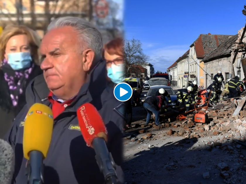 Watch when earthquake hits Croatia video will shock you | VIDEO : क्रोएशिया - प्रेस कॉन्फरन्स सुरू असतानाच आला मोठा भूकंप, पुढे जे झालं ते बघाच....