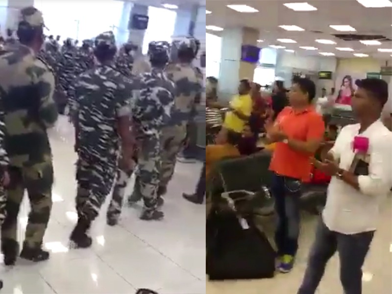 VIDEO: The clamor for the CRPF jawans at the airport, people expressed love and respect | VIDEO: विमानतळावर सीआरपीएफ जवानांसाठी टाळ्यांचा कडकडाट, लोकांनी व्यक्त केलं प्रेम आणि आदर