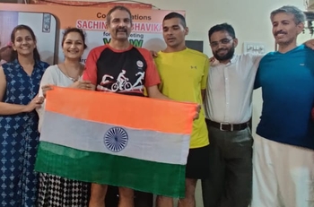 Sachin Shirbavikar completes 1,528 km cycle race | सचिन शिरबाविकरने पूर्ण केली १,५२८ किलोमीटरची सायकल रेस